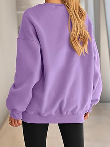 Sweat-shirt pour femme, long, chaud, respirant, surdimensionné, avec une texture en polaire douce, écologique, durable, mélange de coton de qualité - Product Image 3