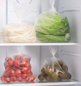 Clear PE Disposable Plastic Produce Bags on a <b>Roll</b> Food Storage for Vegetables Bread <b>Fruits</b> & Meat Easy Tear Continuous <b>Roll</b> - Product Image 1