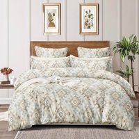 Vente en gros de textiles de maison de luxe, ensemble de couvre-lit imprimé 3 pièces |   Couverture de lit, serviette, couverture, rideaux en mélange de polyester et de coton |