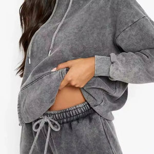 2025 ropa informal de entrenamiento de dos piezas de gran tamaño para mujer, transpirable, transpirable, para deportes de invierno, conjuntos con capucha de talla grande - Product Image 6