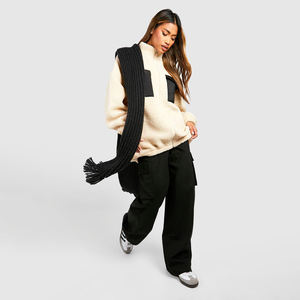 Sweat à capuche oversize en polaire sherpa pour femme avec fermeture éclair, broderie personnalisée, respirant, 100% polyester pour l'hiver - Product Image 2