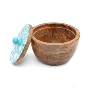 ชามไม้พิมพ์ลายดิจิตอลที่ขายดีที่สุดพร้อมฝาปิดชามเสิร์ฟผักดีไซน์น่าดึงดูดใช้สําหรับบนโต๊ะอาหารที่ทําด้วยมือ - Product Image 2