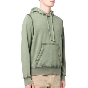 Sudadera con capucha lavada vintage de algodón y poliéster personalizada | Jersey de rizo francés de gran tamaño con acabado teñido liso para hombre - Product Image 4