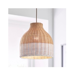 Hot Selling Decorative Handmade Natural Material Hemp <b>Rope</b> Wicker Style Dome Rattan LED E27 Bulb Customizable Hanging Pendant - Product Image 4