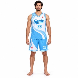 Ensemble de maillot et short de basketball léger pour l'entraînement, la pratique et la compétition, vêtements de sport respirants pour équipes athlétiques - Product Image 1