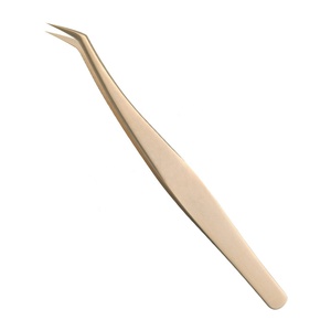 Nouvel applicateur professionnel pour cils en acier inoxydable doré, pince à cils pointue - Product Image 5