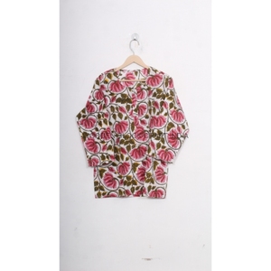 Robe de nuit élégante et douce pour l'été, tenue de soirée pour femmes, ensemble de pyjama en coton imprimé à la main de style bohème, respirant et rapide - Product Image 2