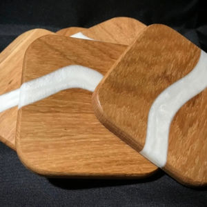 Vintage Coasters with Wood and Resin Glossy Finish Everyday Use for Crafts and <b>Fairy</b> Style <b>Gifts</b> - Product Image 1