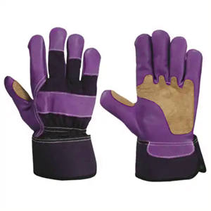 Gants de sécurité industriels d'hiver canadiens en cuir de coton à motif de grain de vache Construction renforcée pour la protection - Product Image 5