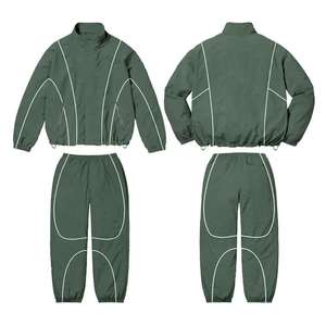 Custom Spring Breathable Tracksuit Windbreaker Set with Stand Collar Nylon Sport <b>Jacket</b> Zip-Up Pants Windproof <b>Workout</b> - Product Image 1