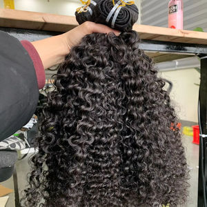 100% Extension de tissage de cheveux vietnamiens bruts vierges crépus Afro eurasiens faisceaux bouclés non traités traités en interne minuscules bouclés - Product Image 1