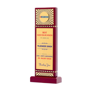 Elegante trofeo de madera, diseño personalizado para eventos corporativos, uso profesional, otro reconocimiento, madera ecológica hecha - Product Image 1