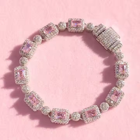Bracelet élégant pour femme en argent sterling avec diamant de laboratoire VVS taille brillant rond fantaisie, 10g, couleur D