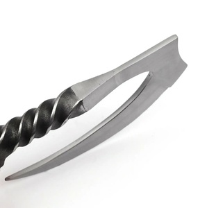 Offre Spéciale personnalisé forgé à la main Rail route Spike Pizza hache couteau pour chasse Camping double Application comme couteau de cuisine utilitaire - Product Image 5