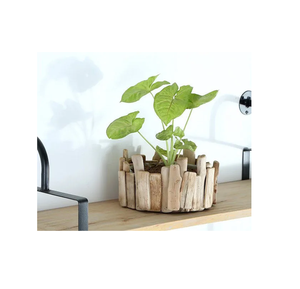 Meilleur pot de fleurs en terre cuite sculpté à la main, pot en argile de style bois pour le jardinage, gros petits pots en terre cuite en argile - Product Image 1