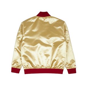 Veste d'université de luxe en satin avec col et poignets côtelés contrastés style bomber léger pour une mode streetwear décontractée - Product Image 3