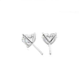 Pendientes de Diamante Cultivado en Laboratorio de 2 Quilates, Corte Corazón, Claridad VS, Oro Blanco Sólido de 18 Quilates, Joyería Moderna de 3 Puntas, Regalo para Mujer - Product Image 2