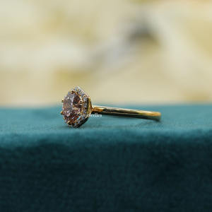 Rosa 950 platino corte redondo laboratorio cultivado diamante Halo ajuste lujoso anillo de compromiso anillo de regalo para mujeres IGI certificado - Product Image 3