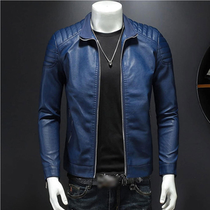 Vestes en cuir de qualité supérieure pour hommes Veste à fermeture éclair Col montant dans toutes les couleurs Tailles Vestes en cuir pour hommes - Product Image 2