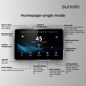 Sunrain R290 12kW Fuente de aire Inversor de CC completo EVI Calefacción Refrigeración y DHW <span class=keywords><strong>Calentador</strong></span> de aire a agua A +++ WIFI APP Bomba de calor monobloque - Product Image 2