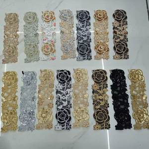 Tissu en dentelle brodée de haute qualité pour robes de mariée, tissu en dentelle brodée africaine avec motif floral, broderie de luxe - Product Image 1