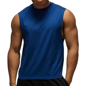 Custom <b>Running</b> Tank Top Regular Fit Men Plus Size Cut Out Sleeveless Solid Color Quick Dry Anti-Shrink Workout Knitted <b>Singlet</b> - Product Image 2