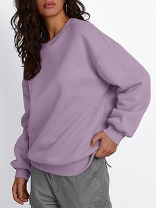 เสื้อสเวตเชิ้ตผู้หญิงคุณภาพสูง ผ้าฟลีซ สวมใส่ได้ทุกวัน สกรีนโลโก้ได้ สีงาช้าง คอเต่า ทรงโอเวอร์ไซส์ เนื้อผ้าหนา - Product Image 3