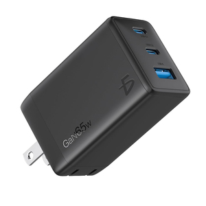 อะแดปเตอร์ชาร์จเร็ว 65W 3-in-1 ชิป GaN พอร์ต USB C1 C2 สำหรับแล็ปท็อป ชาร์จไร้สาย หูฟัง ผลิตจากพลาสติกและอะลูมิเนียม - Product Image 2