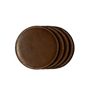 Long lasting rustic leather coasters with beautiful grain texture for a stylish and functional drink surface - Product Image 6