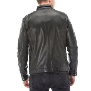 Chaqueta de cuero para hombre Color personalizado genuino para invierno Logotipo de marca personalizado Chaqueta de cuero moderna para hombre - Product Image 6
