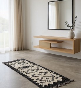 5x8 lana yute Kilim corredor alfombra personalizable Color hecho a mano patrón geométrico lavable decoración del hogar - Product Image 2