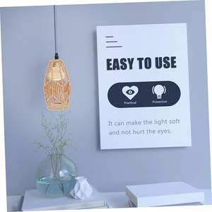 โคมไฟเชือกกระดาษทนทานสำหรับตกแต่งห้องนอนที่แสนสบายดีไซน์ให้เป็นฝาครอบโคมไฟหวายติดเพดาน - Product Image 3