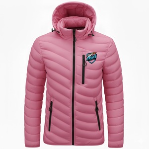 Chaqueta Acolchada Ligera para Hombre, con Cuello Alto, Cierre Frontal, Logotipo, Color Sólido, Transpirable, de Secado Rápido, Aislante, para Invierno - Product Image 1