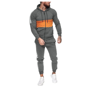 Deux pièces survêtement à capuche pour hommes 100% coton Sport Jogging ensemble veste confortable pantalons de survêtement équipe survêtement pour la saison d'automne - Product Image 4