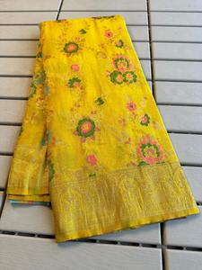 Nuevo Sari de Seda Crepé Khadi con Tejido Zari, Fabricante y Proveedor de Moda Femenina de la India - Product Image 6