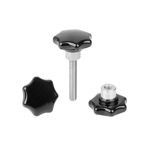 Poignée à vis moletée K1514 Black Star Grip M10 x 60, tête en Duroplast, boulon en acier inoxydable pour meubles - Product Image 4
