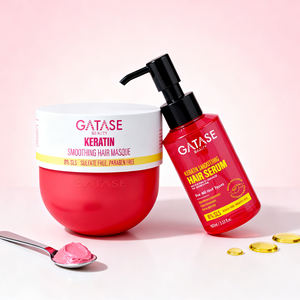 Ensemble masque et sérum lissant à la kératine de marque privée-Contrôle des frisottis et traitement lissant pour les cheveux abîmés - Product Image 6