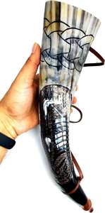 Indian Blowing <b>Horn</b> Handcrafted <b>Buffalo</b> Drinking <b>Horn</b> Vikings Authentic Polished Viking Sound <b>Horn</b> Handmade For Viking - Product Image 2
