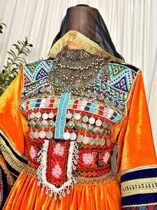 ชุดเดรส Afghan kuchi ของผู้หญิงชุดลูกไม้กระดุมธรรมชาติชุดงานแต่งงานและงานปาร์ตี้วินเทจ - Product Image 3