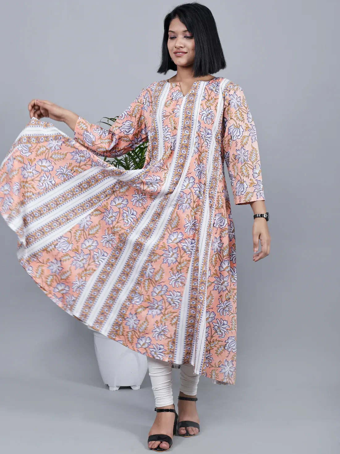 Wholesale Traditional Indian Wear Hand Block Printed Kalidar Long Kurta New Fashionable High Quality Kurta In Excellent Price