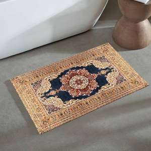 Navy Beige Printed <b>Rug</b>, Soft Vintage Style Hallway <b>Runner</b> <b>for</b> <b>Kitchen</b> Office Decor,Nonwoven Thin <b>Rug</b> - Product Image 3