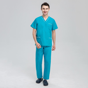 Custom Bleach Resistant Short Sleeve Hospital Uniforms <b>Scrubs</b> Tops and Pants Nursing <b>Scrubs</b> Uniform Type <b>Scrub</b> <b>Set</b> - Product Image 1