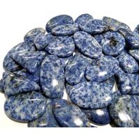 Pierre précieuse en jaspe bleu de qualité AAA, pierre naturelle polie, cabochon en jaspe bleu, prix de gros, lot de pierres à motifs tachetés