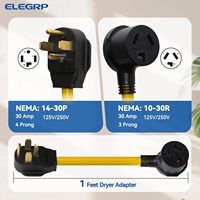 Adaptateur de sèche-linge ELEGRP 4 broches vers 3 broches, adaptateur de prise de sèche-linge NEMA 14-30P vers 10-30R, adaptateur de cordon de sèche-linge robuste 30 ampères 250V
