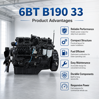 Moteur diesel de camion SCDC Cums 6BT Série B190-33 2500 tr/min turbocompressé 4 temps 6 cylindres pour remplacement de moteur de camion de transport de marchandises