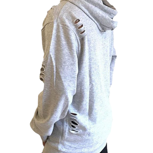 Men's Heavy Weight 100% Cotton Solid Vintage Wash Hooded Fleece Pullover <b>Sweatshirt</b> Embroidered Distressed Street Wear Winter - Product Image 3