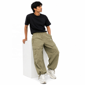 Pantalones Cargo para Hombre, Cintura Elástica Personalizada, Múltiples Bolsillos, Pierna Ancha, Corte Relajado, Estilo Casual, Streetwear, Proveedor Mayorista a Granel en EE. UU. - Product Image 3