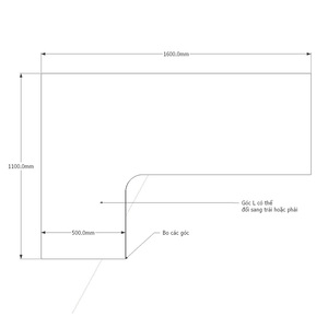 L-Shaped Corner Table Top 160x110cm Made of Rubber Wood Computer <b>Desk</b>-MB026 - Product Image 5