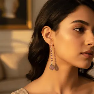 Pendientes de Plata 925 con Amatista, Joyería Elegante para Mujer, Accesorio de Moda - Product Image 2