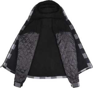 Chaqueta con Capucha a Cuadros para Hombre, con Cierre, Forro Polar, Informal, de Invierno, Chaqueta Camisa a Cuadros, Ropa de Calle, OEM, ODM - Product Image 4